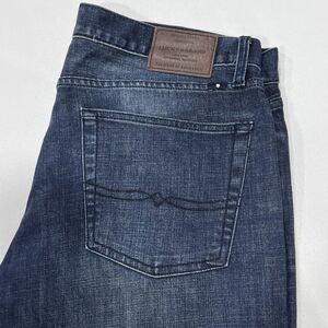 Lucky Brand Men 363 Straight Stretch Dark Blue Rugged Denim Jeans Size‎ 36X34